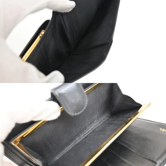 CHANEL CC Logo Bifold Long Wallet Grained Calfskin Leather Black GHW 34RF400 - Picture 10 of 15